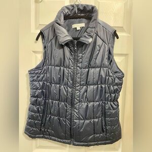 New York & Co. Collared Stretch Puffer Vest - Navy